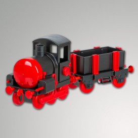 Eisenbahn+Wagen Plastik mit Glocke