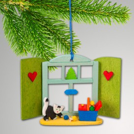 NEU Baumbehang Weihnachtsfenster Katze